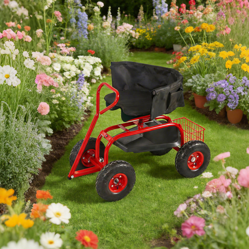 Siège de jardin avec dossier ergonomique Kinfant, Rouge