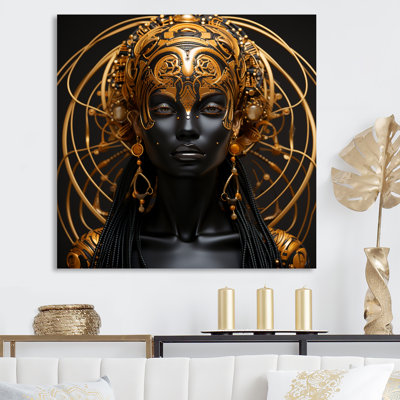 Or africain noir et doré, I Radiance - art mural afro-américain