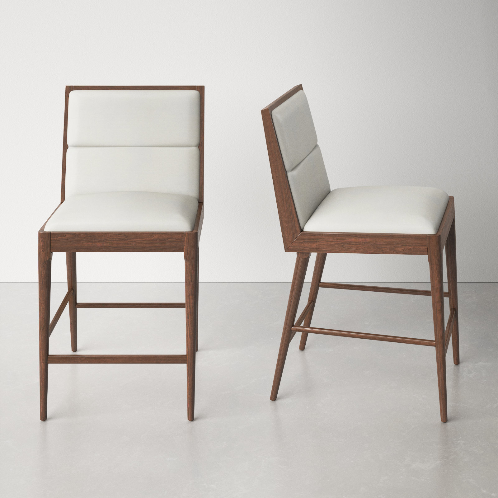 Preston 22.7" Linen Counter Stool, Walnut