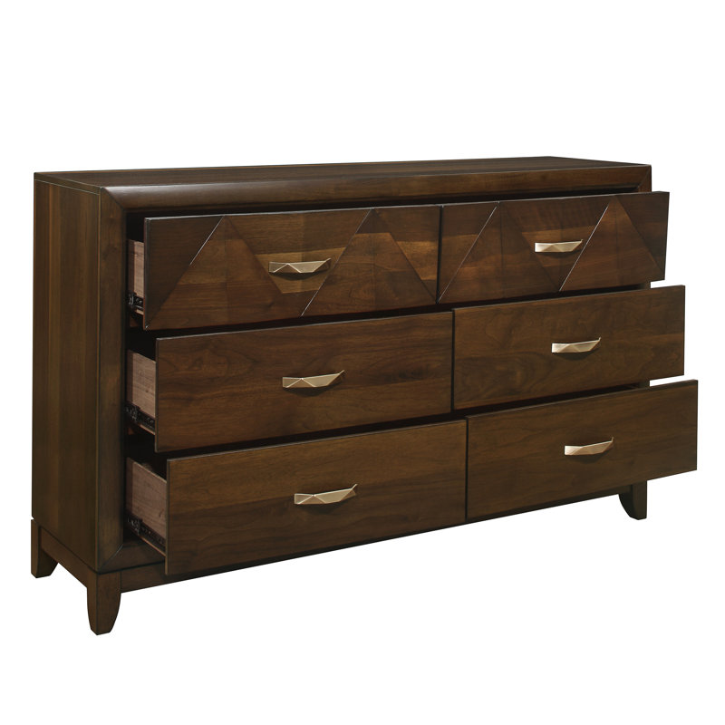 Commode 6 tiroirs avec miroir Irmgardt