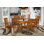 Ensemble de mobilier de salle à manger 7 pièces composé d'une table ovale en bois avec rallonge papillon et 6 chaises de cuisine, brun selle