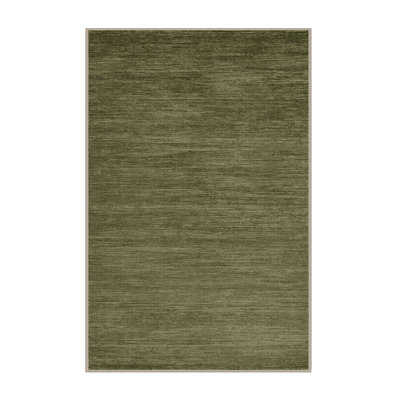 Machine Washable Solid Brown Area Rug