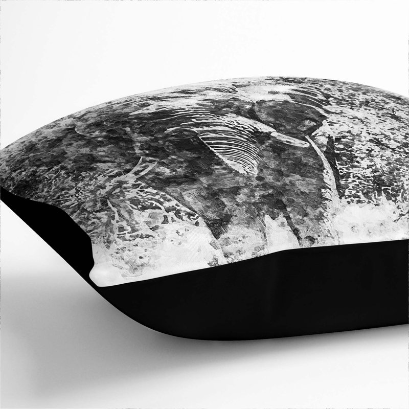 Square Throw Cushion, 55cm H x 55cm W x 20cm D, Black