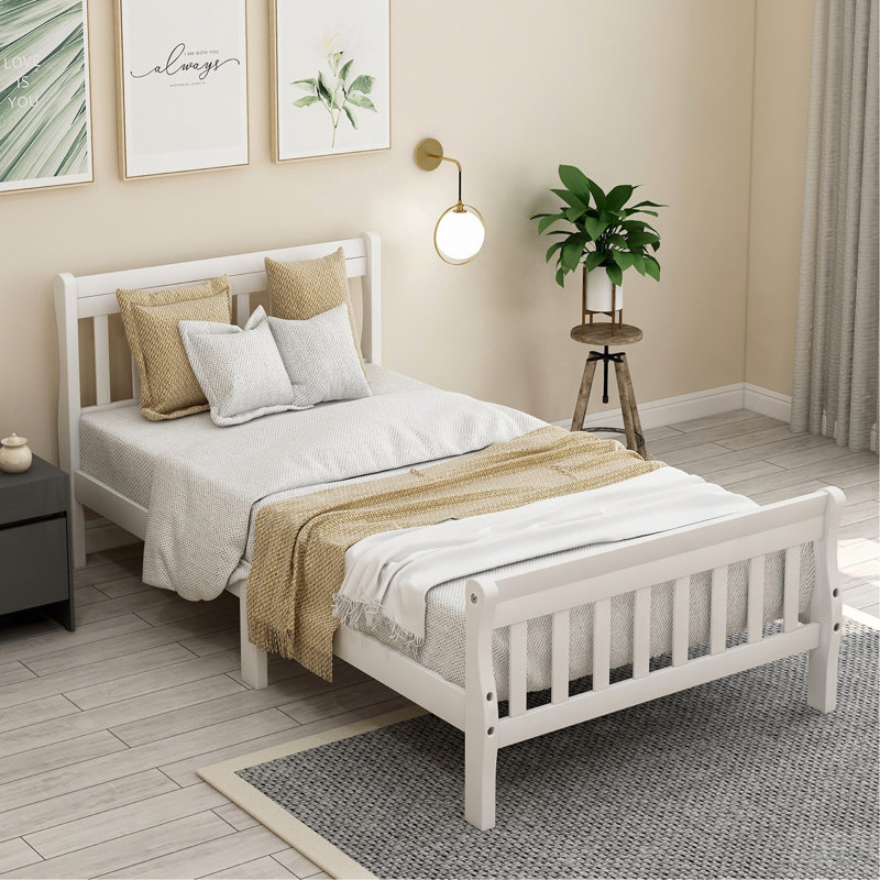 Lit plateforme Wood, White