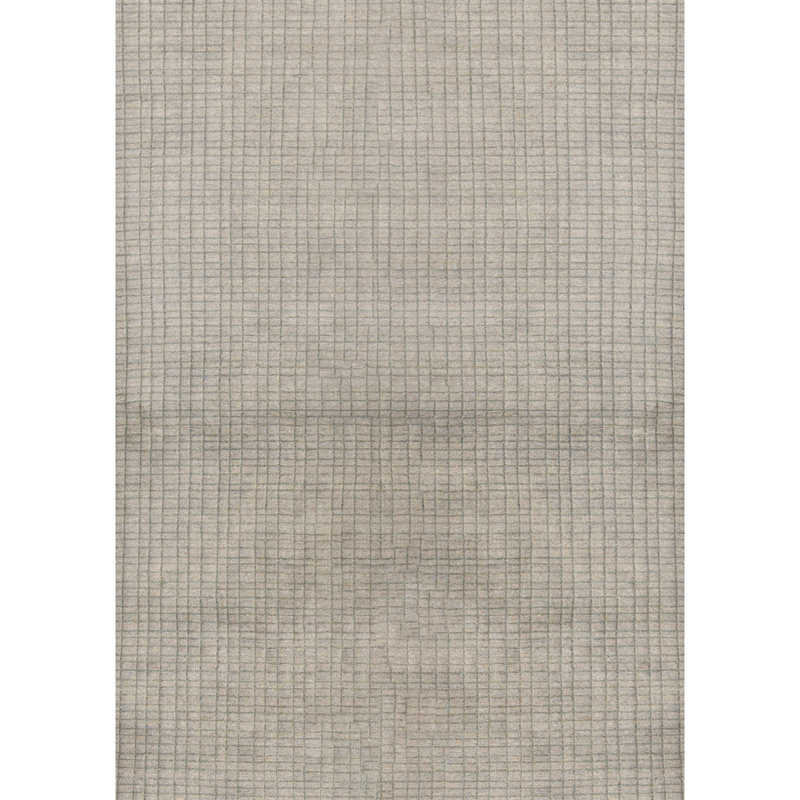Tapis vert clair noué à la main de haute qualité, Rectangle 8 pi 10 po x 11 pi 10 po