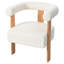 Chaise d'appoint moderne blanche avec accoudoirs, revêtue de velours pour la salle à manger et le salon