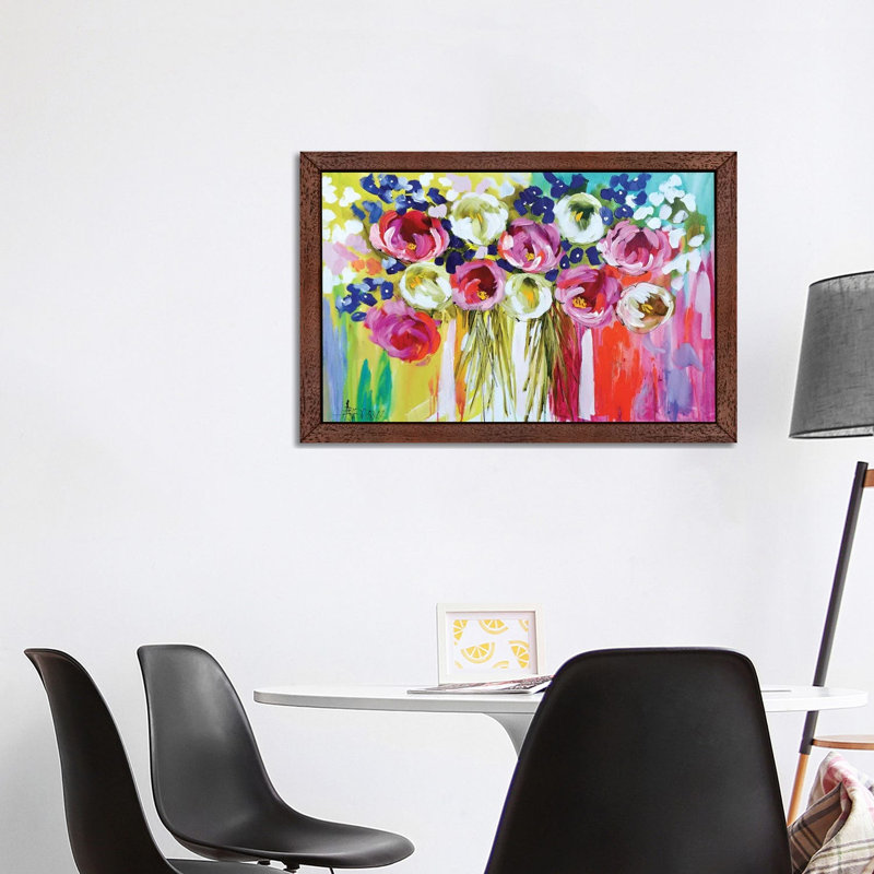 Summer Salsa by Amanda J. Brooks - Floater Frame Painting on Canvas, 101.6 cm H x 66.04 cm W, Brown Framed
