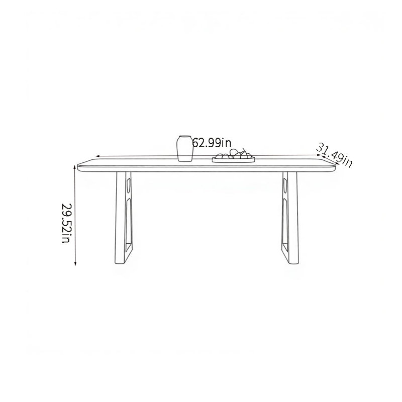 Table de salle à manger exquise et tendance, H 29,52 po x L 62,99 po x l 31,49 po