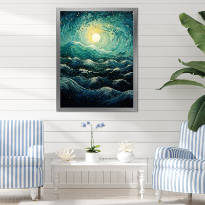 Jahaud Teal Yellow Ocean Rhapsody I, reproduction d'art sur toile
