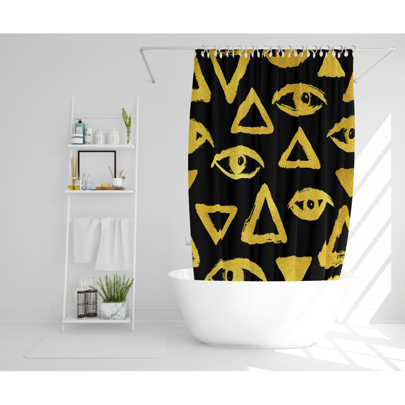 Runi Polyester Shower Curtain Set, 177cm H x 177cm W
