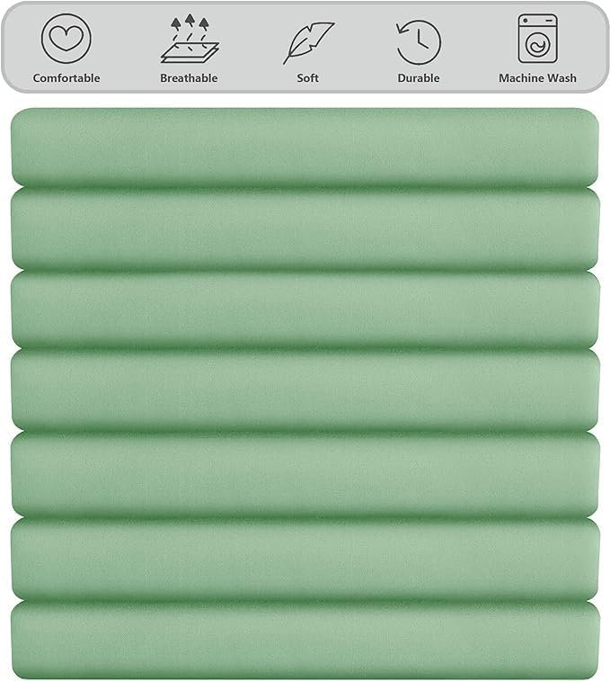 Ranarda Cotton Blend Percale Flat Sheet, Super King (6'), Mid Green