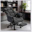 Fauteuil de bureau inclinable avec dossier haut, rembourrage ultra-confortable et repose-pieds intégré pour une détente et un soutien optimaux au bureau