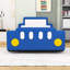 Lit plateforme simple en forme de voiture de course avec roues et lattes-374701865