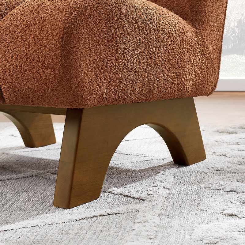 Brinlei 64cm Wide Tufted Lounge Chair, Orange