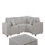 Canapé modulaire Basic, canapé modulaire de 99 po avec repose-pieds beige