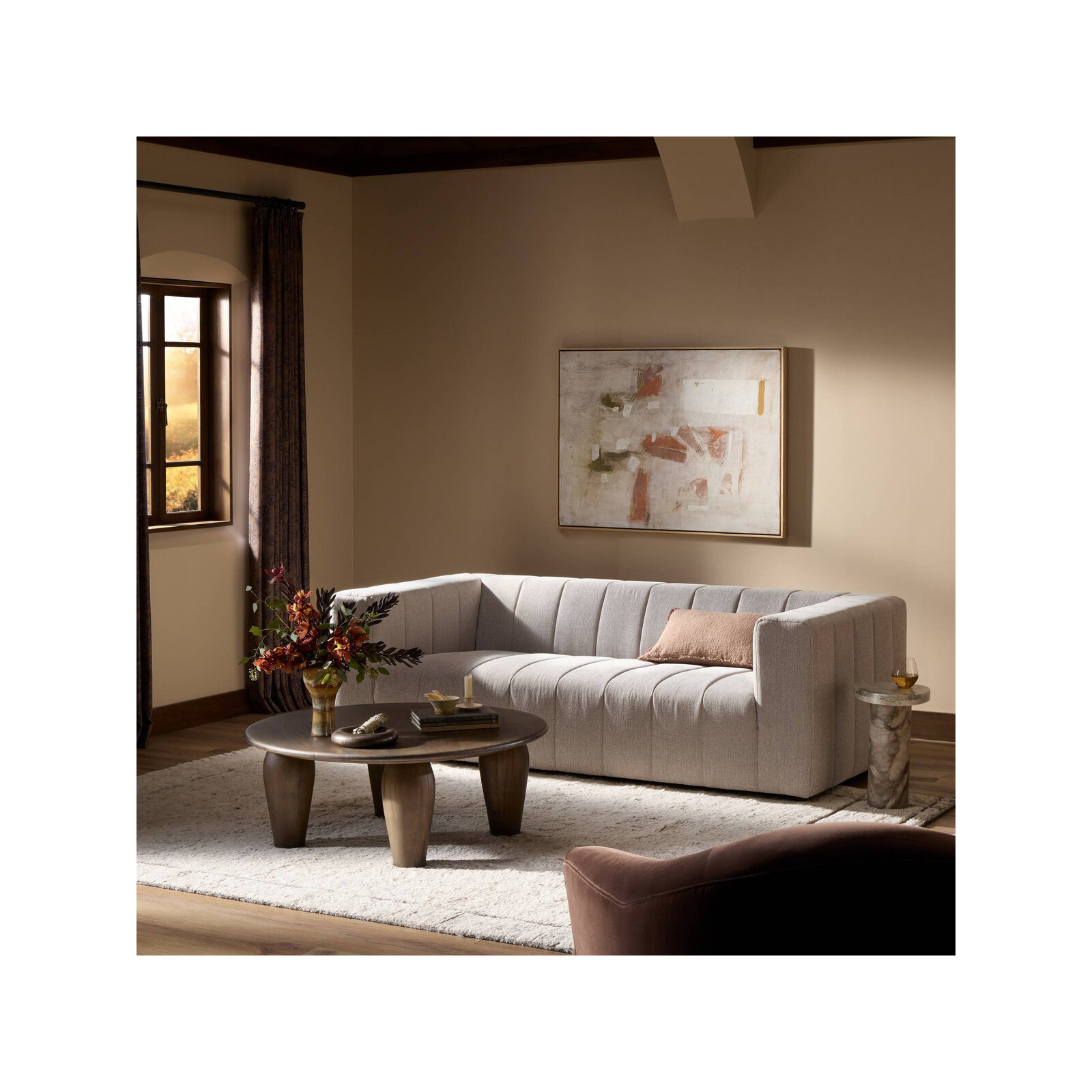 Bowry 89'' Upholstered Sofa, Napa Sandstone