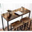  Ensemble de table de bar et de chaises, table de pub rectangulaire de 47,2 po avec 2 tabourets pour petits espaces, table haute, ensemble de tabourets de petit-déjeuner 3 pièces, structure en métal robuste, brun rustique facile à assembler
