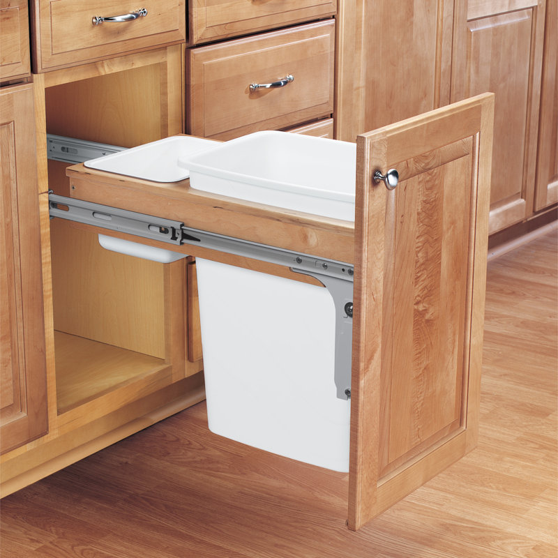  Poubelle à montage sur le dessus simple Rev-A-Shelf, 35 QT, Ouverture minimale de l'armoire de 14,75 po