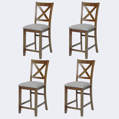 Ensemble de chaises à hauteur de comptoir pour 4 personnes, chaise de cuisine avec siège rembourré, tabouret de bar à hauteur de comptoir pour salle à manger