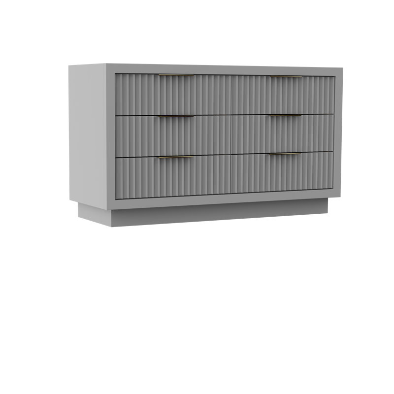 Lecrieú Double Drawer Bath Vanity, Platinum Gray, Rose Gold, 60"
