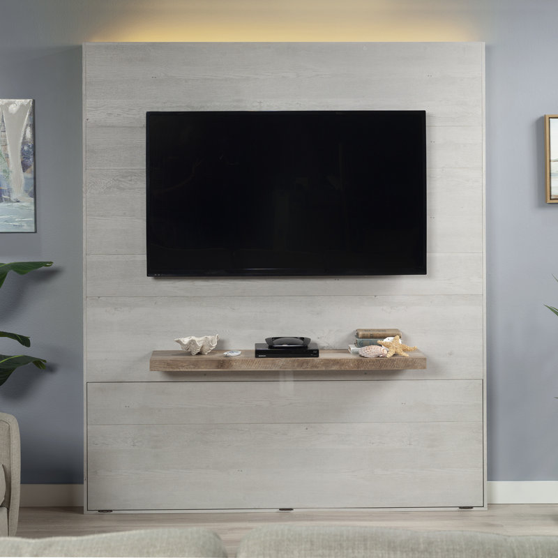 Hilko Floating Mount Entertainment Wall, Winter Oak
