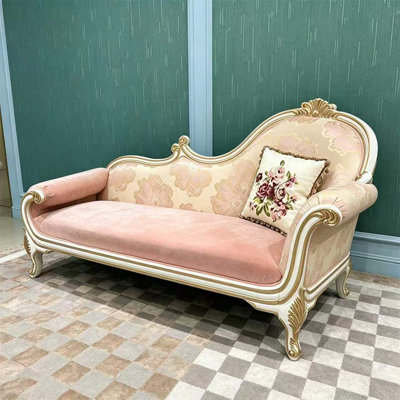 82.68"French solid wood upholstered queen-sized chair