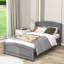 Lit plateforme simple en bois avec tête de lit-920081804