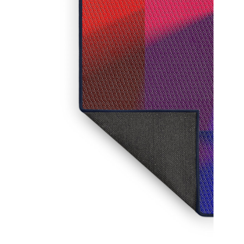 Tapis de zone mauve/rouge à motifs, Rectangle 3 pi x 5 pi