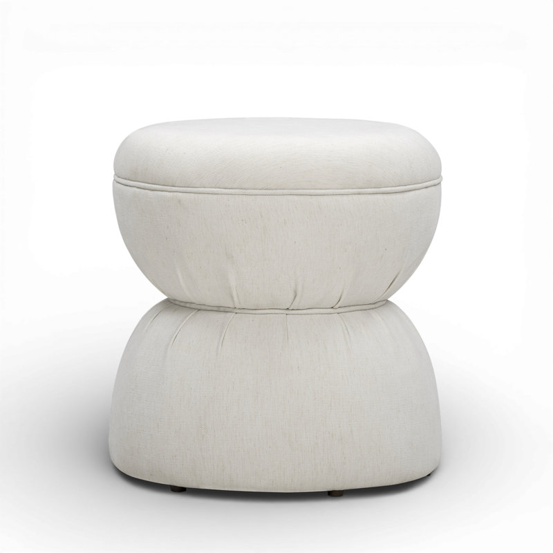 Tomlin Cream Performance Chenille Game Ottoman, Cream