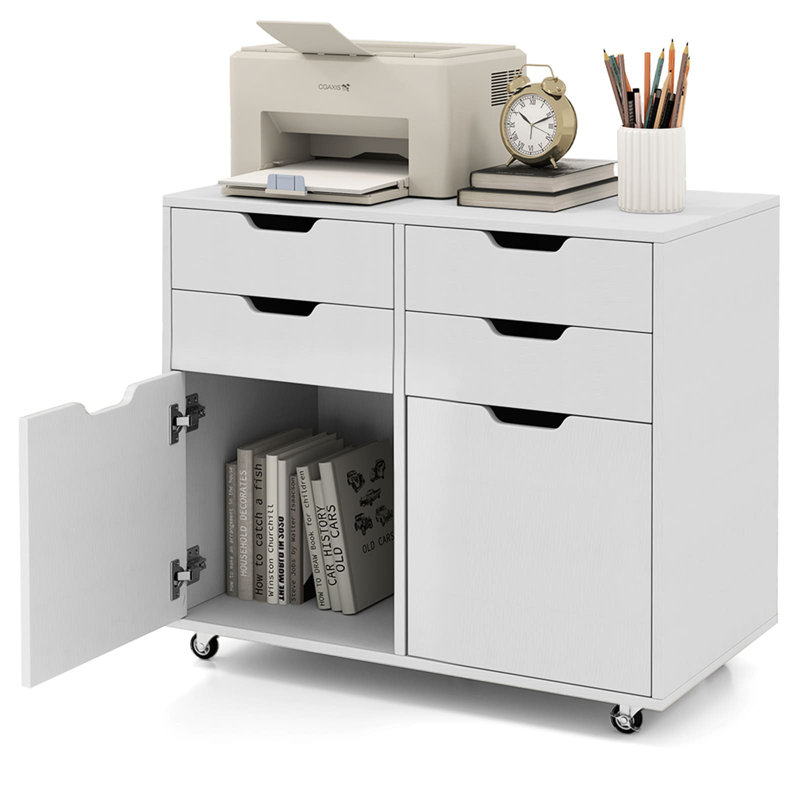 73cm Wide 4 -Drawer Mobile File Cabinet, White