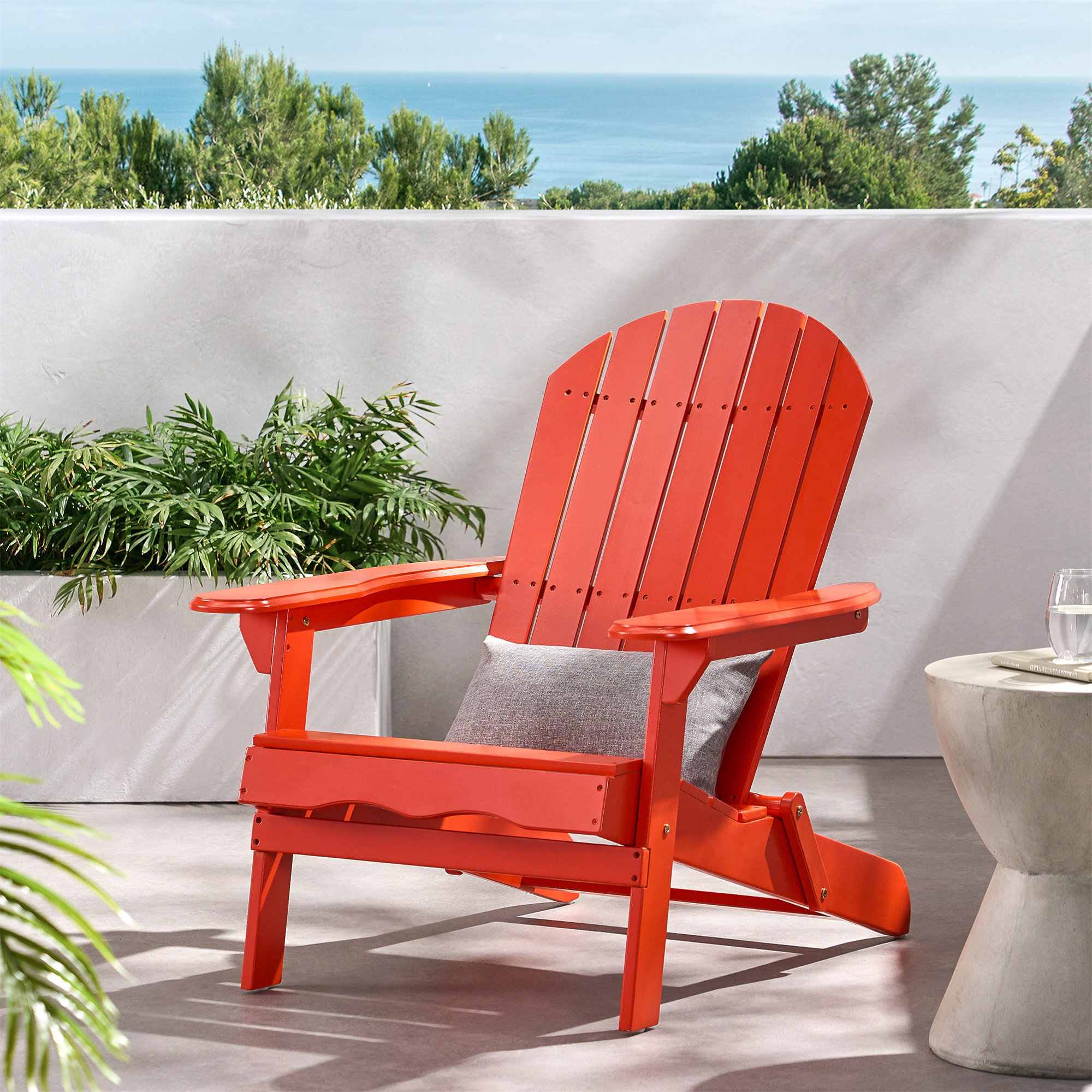 Kalicki Outdoor Adirondack Chair, Red