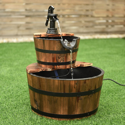 Clister Outdoor Wood Cascade Fountain