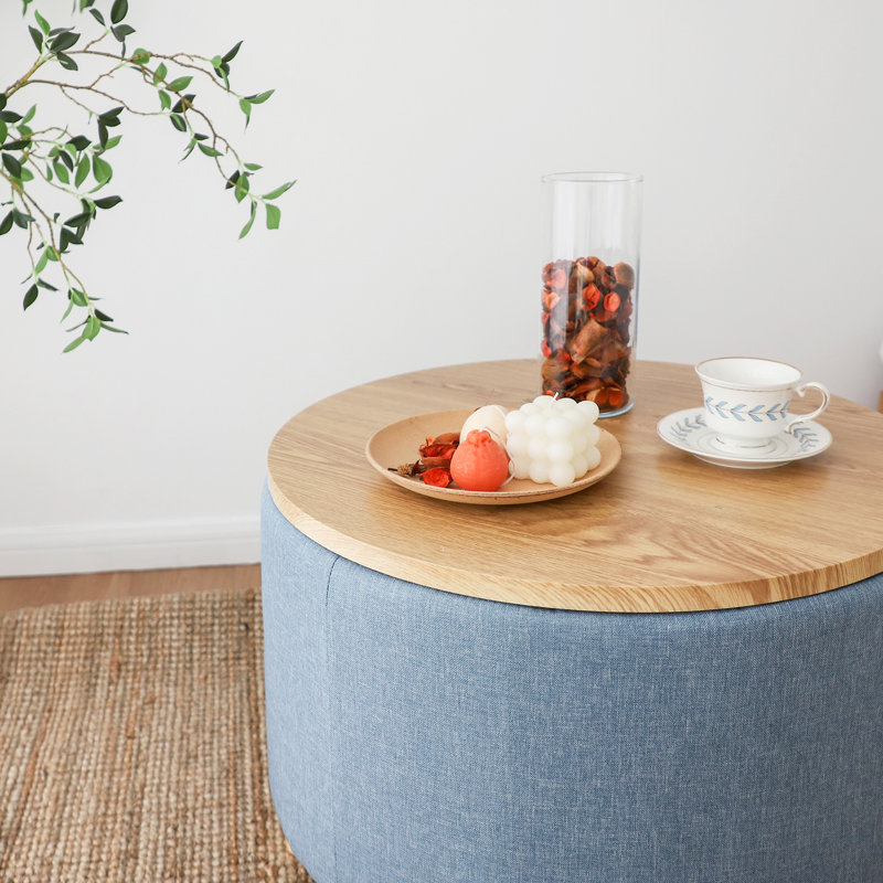 Solid Wood Single Coffee Table, Blue