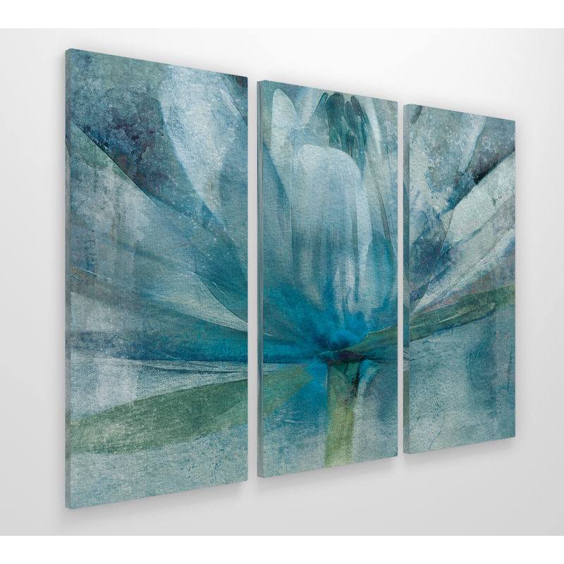 " Blue Awakening " 3 - Pieces, 24" H x 36" W x 1.5" D