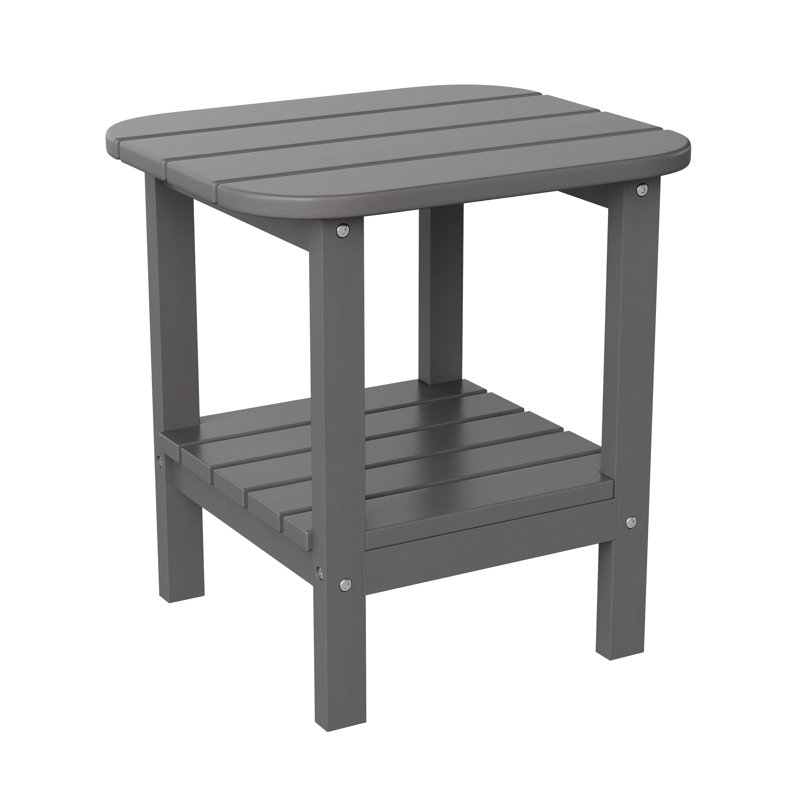 Collis Rectangular Outdoor Side Table , 17'' in. W 17'' in. D, Gray