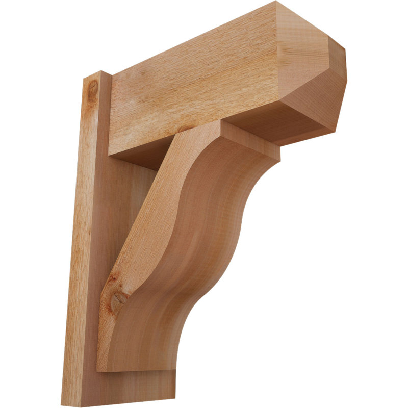 Persienne en bois rustique Funston Craftsman, P 18 po x H 22 po, Cèdre rouge de l'Ouest de 8 po (sciage brut)
