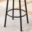 Table de bar d'une hauteur de 24,41 po, gris pu, offrant un confort ergonomique de style rustique, 2 tabourets confortables, bureau rétro