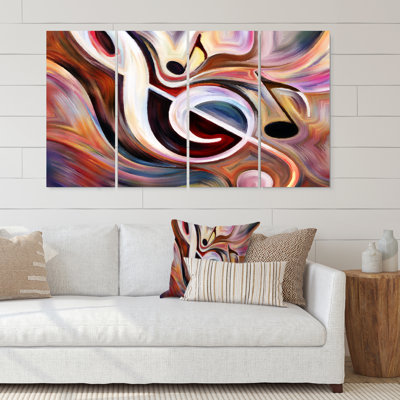 " Treble Clef Musical Sign " 4 - Pieces Painting Print