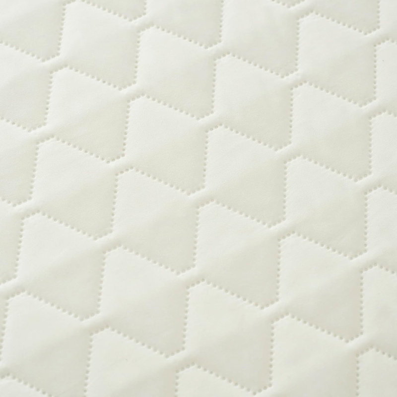 Monzell Polyester Geometric Shapes Bedspread with Pillowcases, 220 x 240cm - 2 Pillowcases, Beige