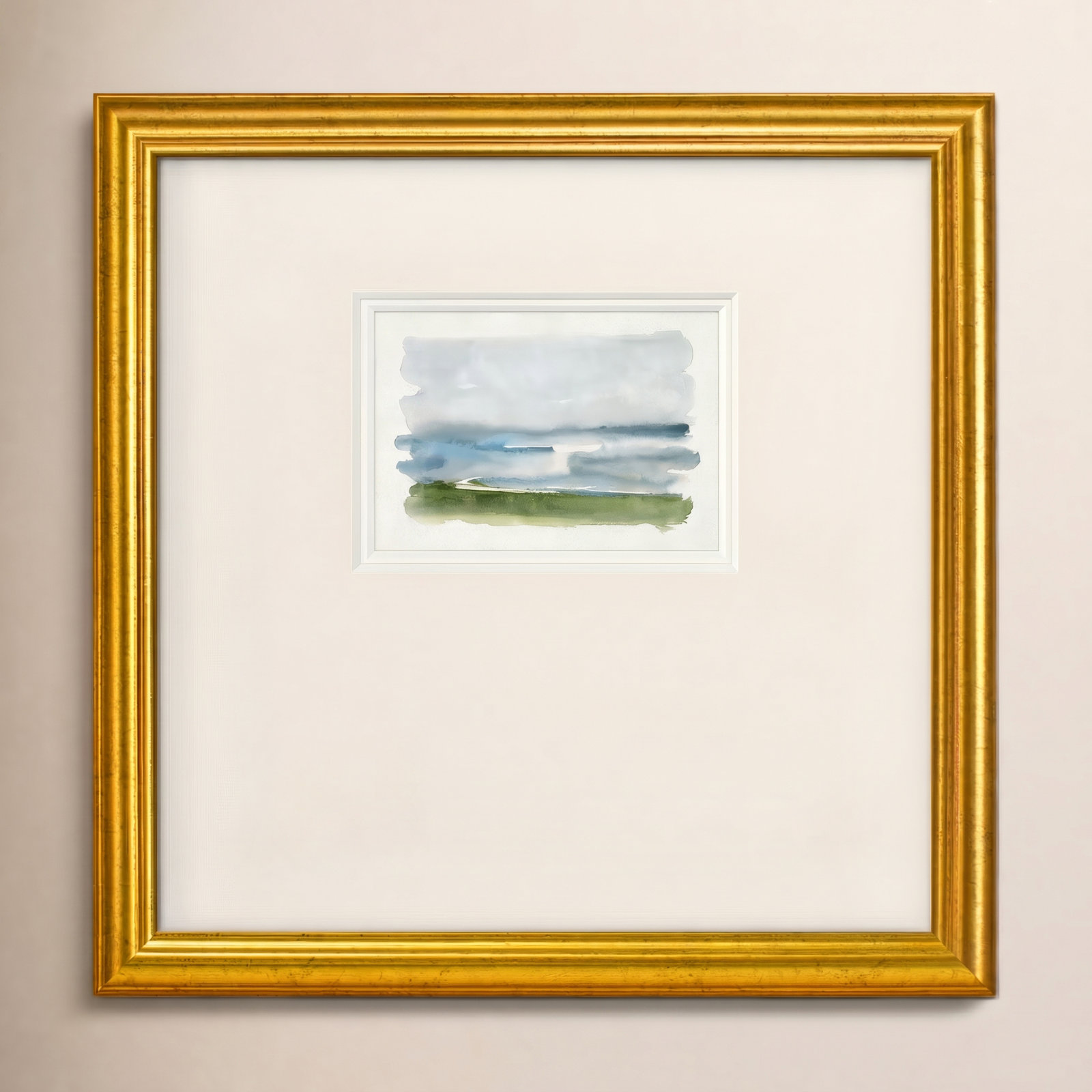 Coastline Splash II Painting, 17" H x 17" W x 1.25" D, Gold
