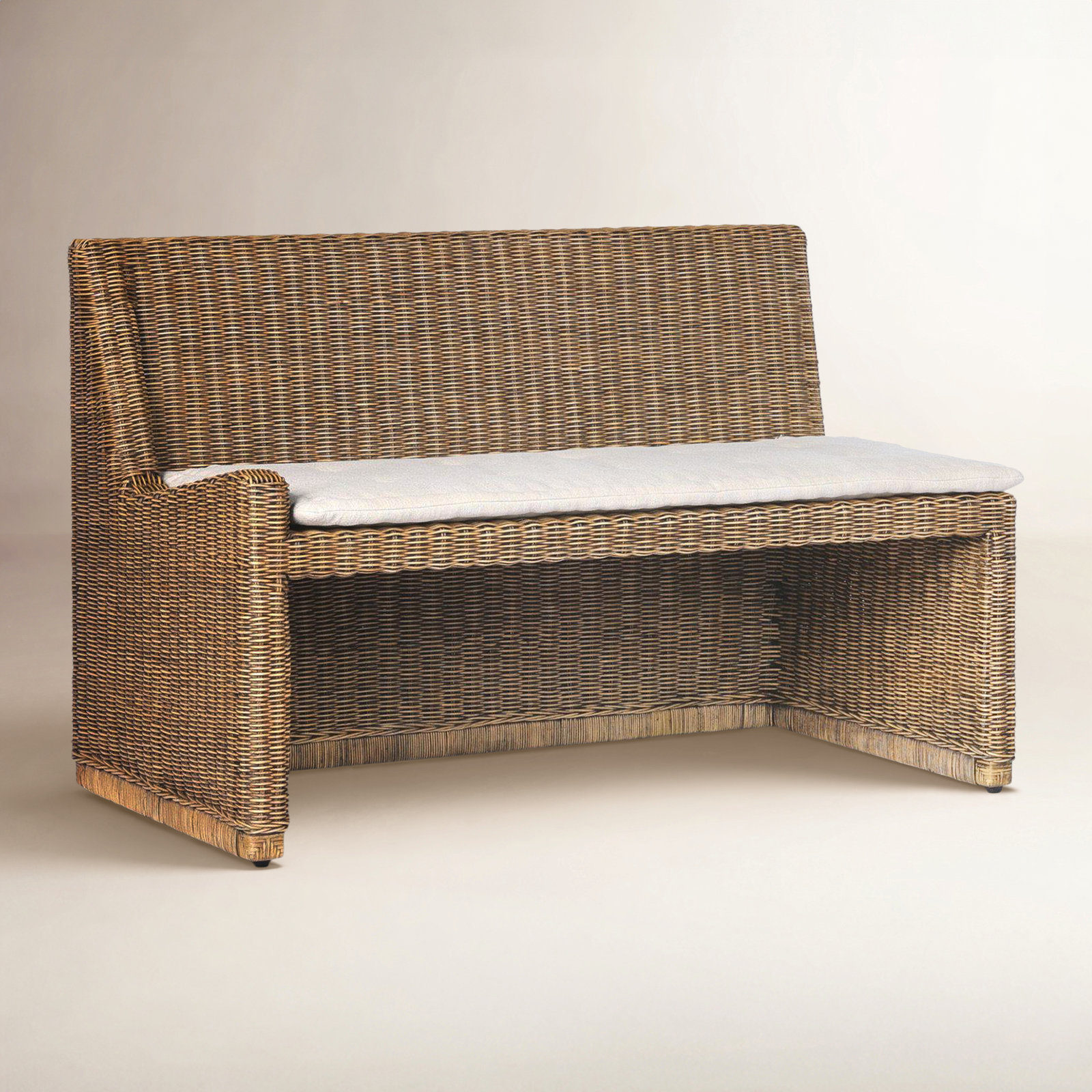 Senna Woven Dining Bench, 33" H x 49" W x 26.25" D