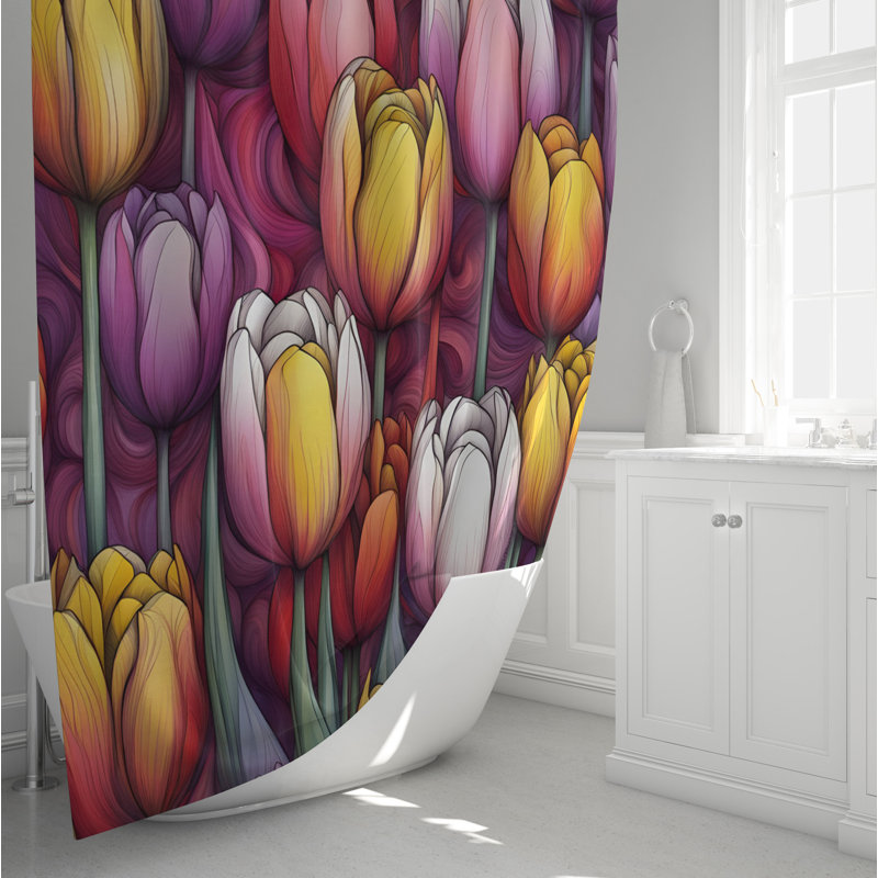 Rideau de douche Floral, H 93 po x l 70 po