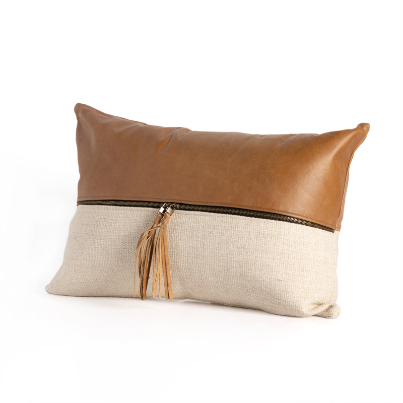  Rectangular Pillow Cover & Insert, Sonoma Butterscotch Top Grain Leather, 16"H x 24"W