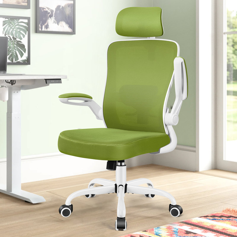 Everdene Office Ergonomic Task Chair, White, Avocado Green