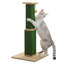 Large Cat Scratching Post 32” Tall Black Scratching Post for Indoor Cats Adults Ultimate Scratch Post with Woven Sisal, Large Base and Removable Dangling Ball- Green