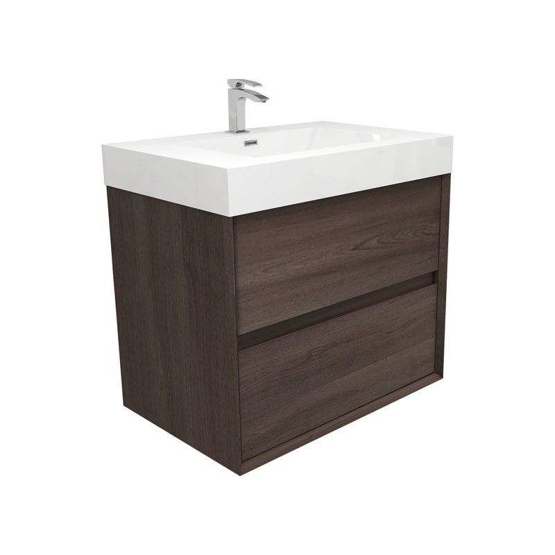 29.5'' Single Bathroom Vanity with Top, Red Oak