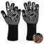 Gants de cuisson commerciaux en fibre aramide épaisse résistante à la chaleur commerciale avec poignée antidérapante - Gants de barbecue