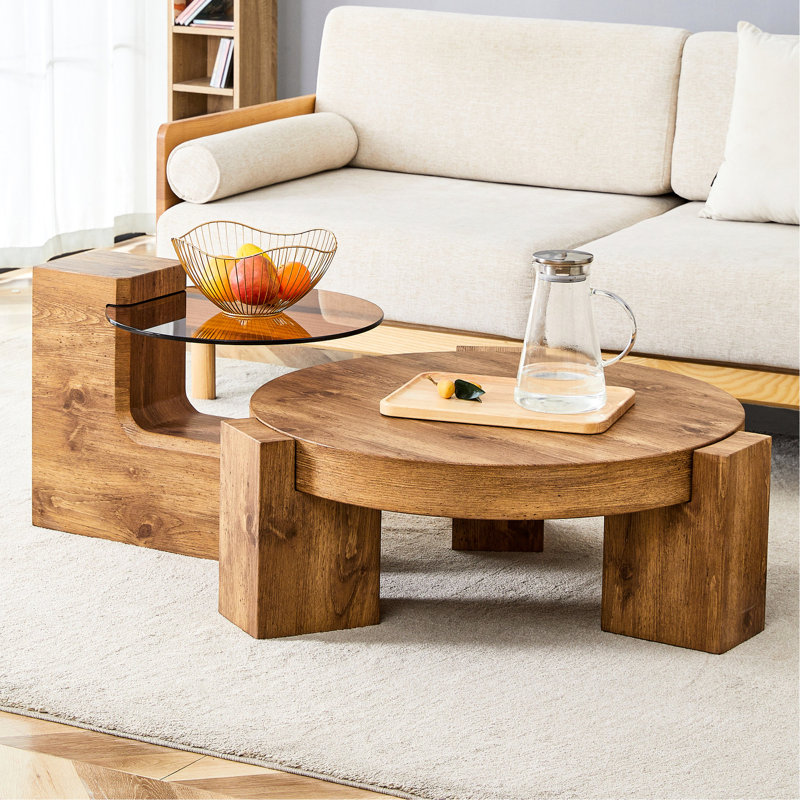 Double table basse amovible, matériau élégant, ne tache pas, collision, interprétation facile, design tendance, assemblage réfléchi