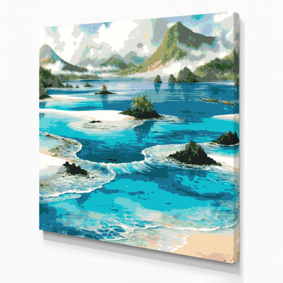 Hawaiian Lagoons Blue Canvas Wall Art