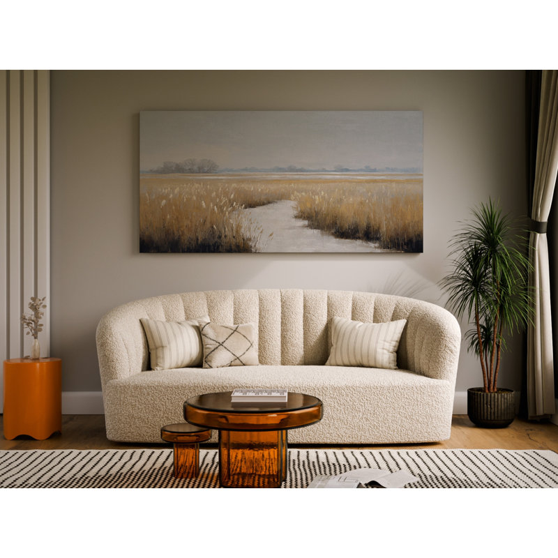 Golden Meadow Farmhouse Ready-to-Hang Canvas Wall Art, 40" H x 80" W x 1.5" D